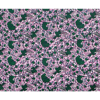 Wax dyed fabric, printed and dyed flower patterned