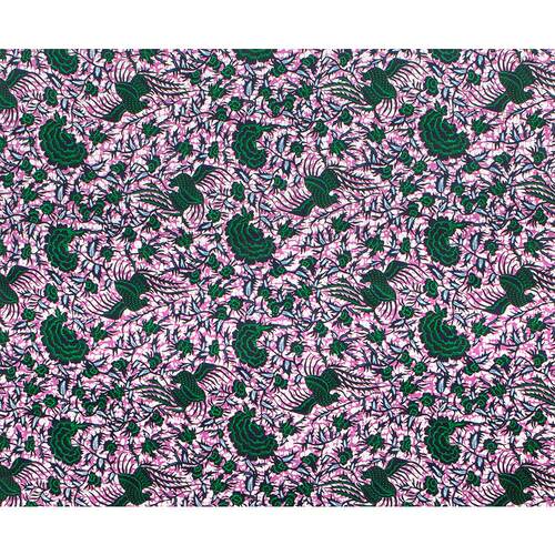 Wax dyed fabric, printed and dyed flower patterned