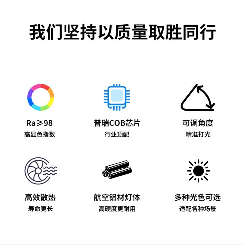 LED轨道射灯服装店铺展厅超市商用30W40W导轨射灯家用吸顶聚光灯