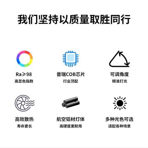LED轨道射灯服装店铺展厅超市商用30W40W导轨射灯家用吸顶聚光灯