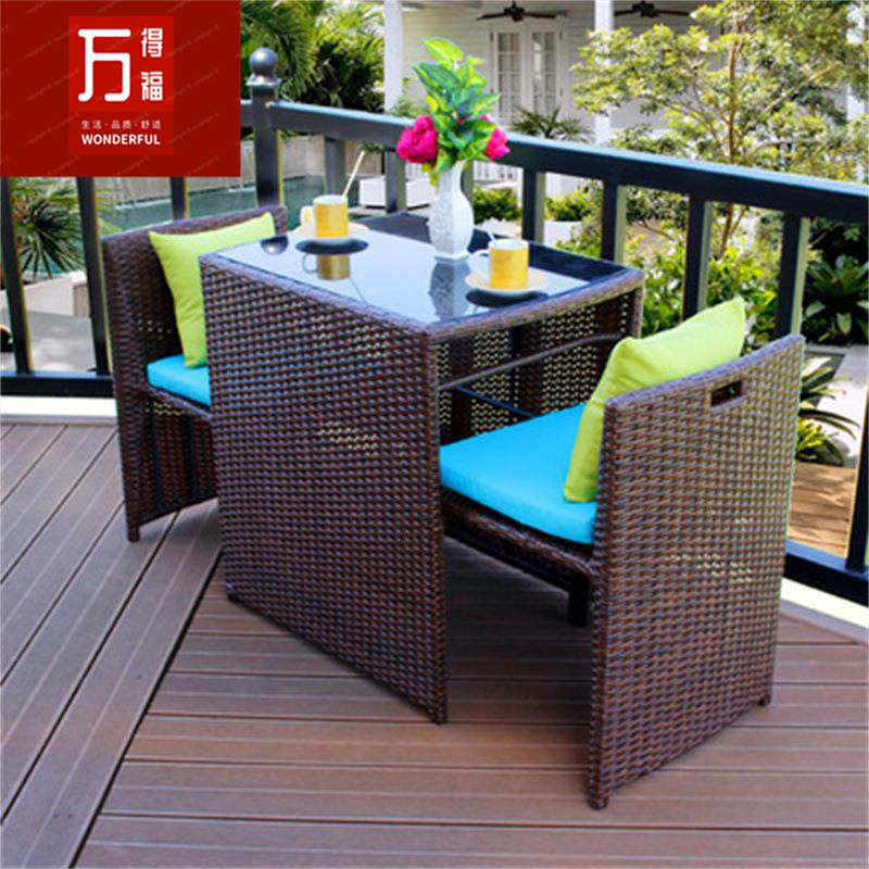 户外桌椅铁艺小茶几室外庭院咖啡厅休闲露天家具阳台藤椅三件套