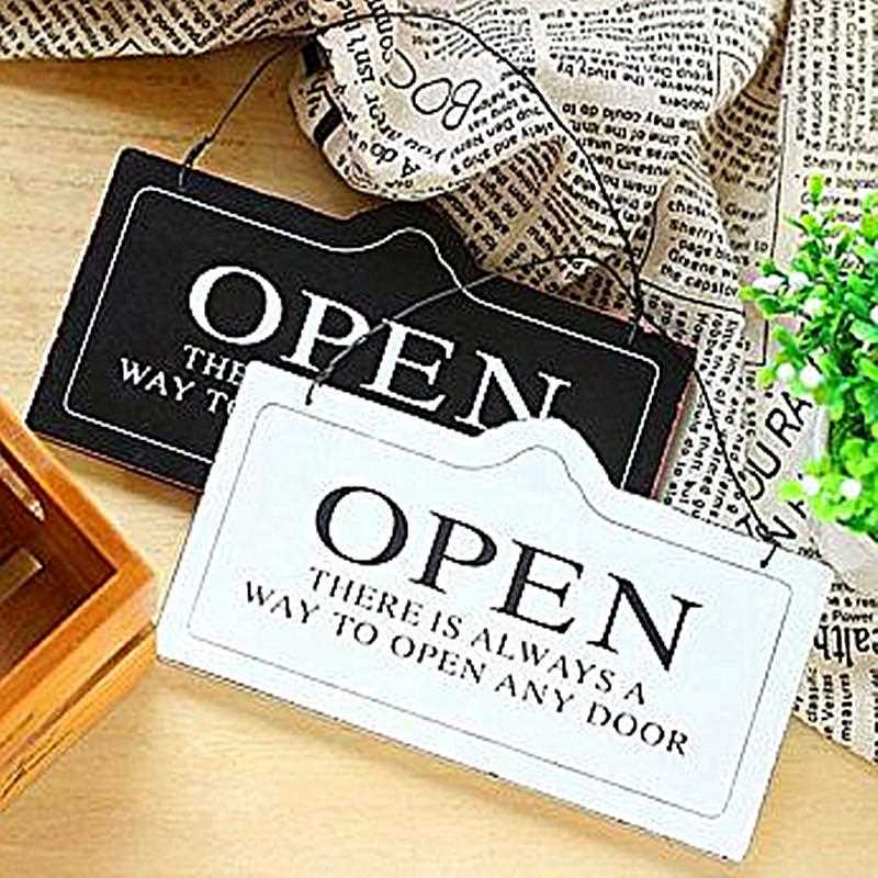 美式复古咖啡服墙装店门牌创馆意内家居装饰室品壁挂牌个性双面.