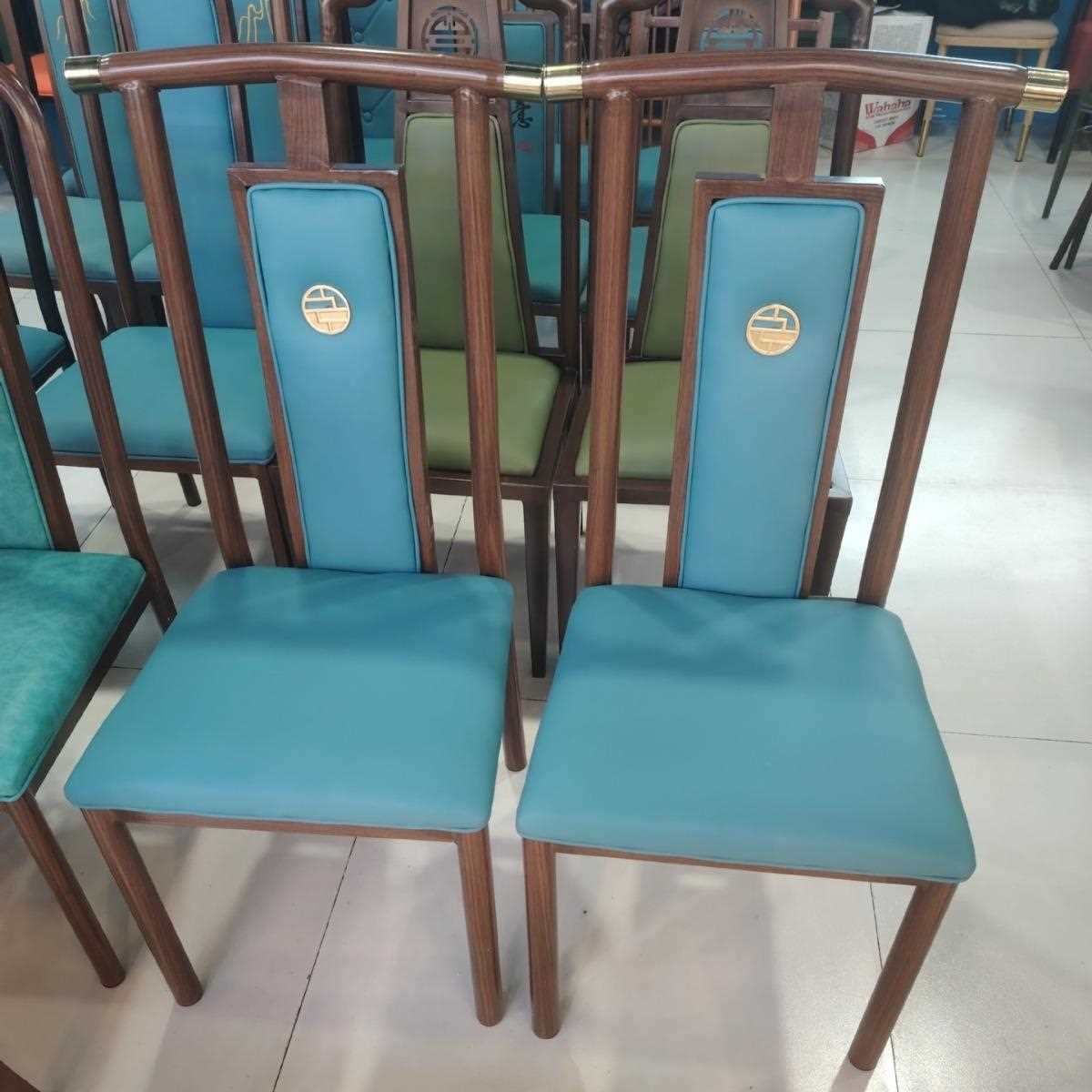 新款直销饭店餐椅酒店包厢餐厅宴会现代简约软包铁艺古典靠背椅新