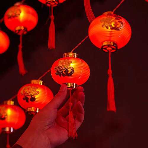 led灯笼灯串春节元宵场景布置喜庆彩灯中国春节装饰大型灯笼灯串