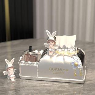 Q1D纸轻巾盒厅高档奢抽纸盒家用多312功能创意网客红高颜几值茶收