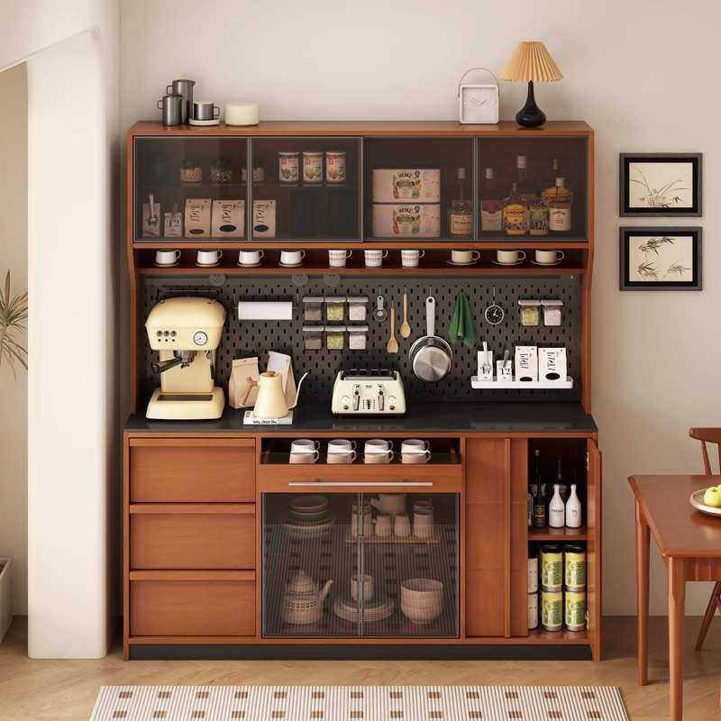 北欧实木餐边柜岩板咖啡柜厨房餐厅橱柜储物柜置物柜复古组合高柜,住宅家具,餐边柜,淘宝优惠券,粉丝福利购,淘宝优惠卷