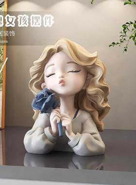 客厅摆件轻奢高级感2025新款可爱女孩桌面小家居办公室装饰品工位