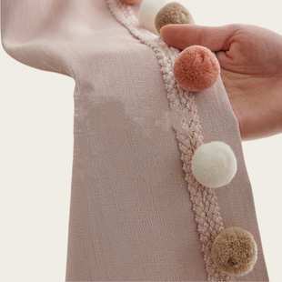 玛卡龙三色毛毛窗帘花边辅料儿童房装 饰配件饰品手工帘头流苏穗子