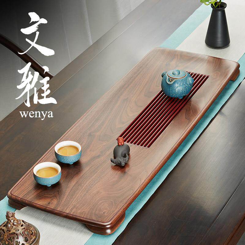 茶盘家用2025新款实木黑胡桃木茶具套组简约电木茶台天然干泡茶台