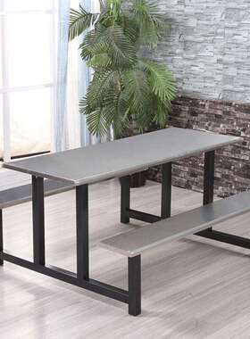 学校食堂连体餐桌工厂员餐椅厅不锈钢MT009餐工桌组4人6人8人餐桌