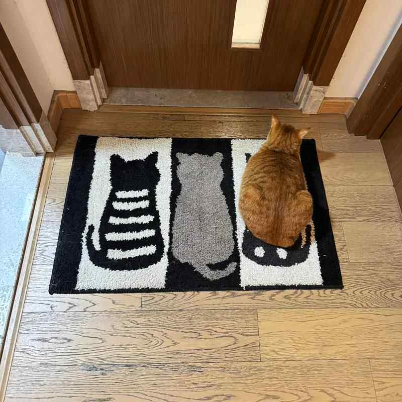 可爱猫猫地垫化妆室门口吸水防滑浴室脚垫入户门客厅卧室地毯家用