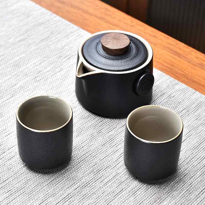 正品家用一壶两黑陶陶瓷整套便功夫杯茶具茶套装携旅行茶壶茶滤茶