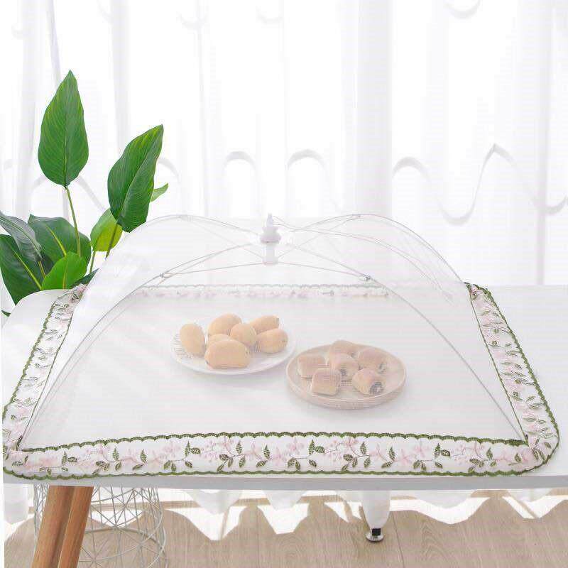 餐桌罩桌布防苍蝇尘小号长方形小盖菜圆形可拆洗圆厨房一体式桌上