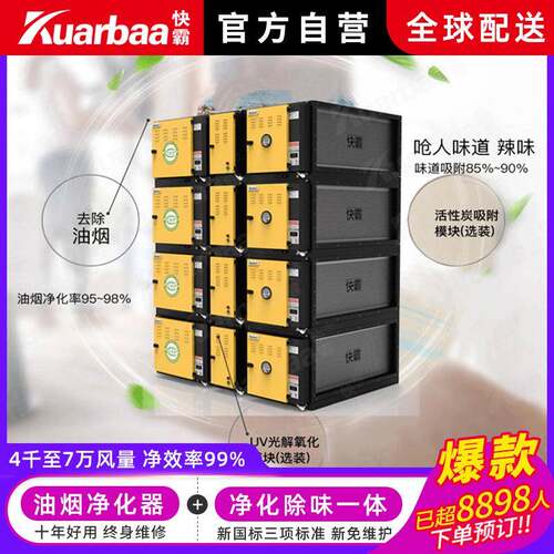 快霸油烟净化器商用烟雾净化器餐饮净化除味一体机酒店烧烤过滤AA