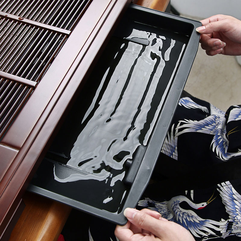 干湿两用茶盘储排水茶杯抽屉式竹制简约泡茶台小家用茶海套装日