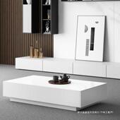 电柜家具家用意式 极木森斯64简现代视黑色木质户型茶几小电柜视落