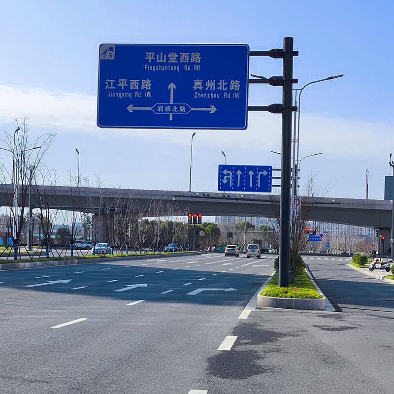 道路交通标志牌杆单立柱安全指示牌加工批发立杆框架交通信号灯杆