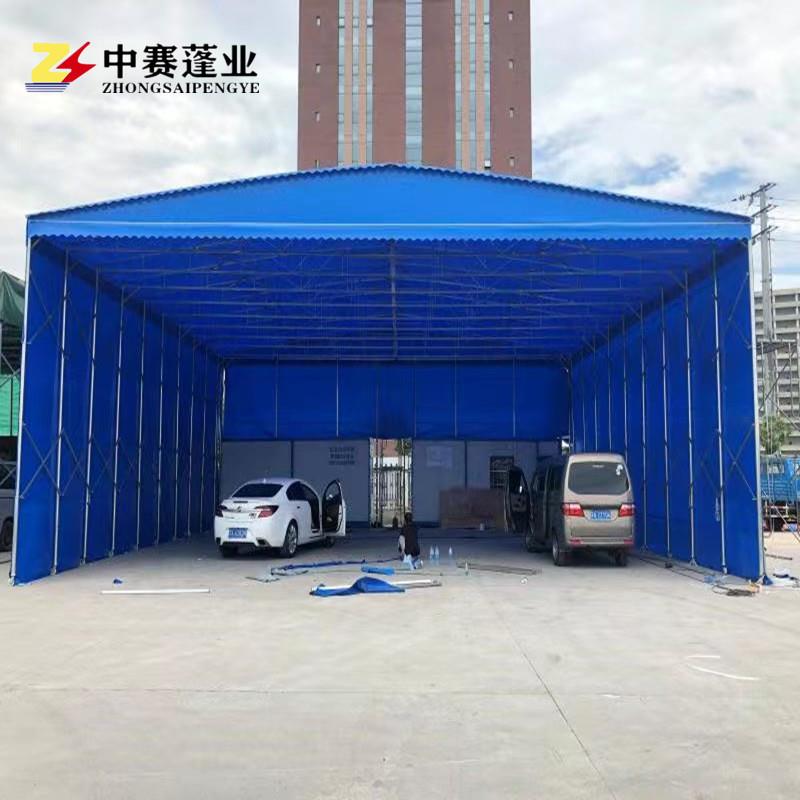 活动雨棚厂家折叠收缩遮阳蓬移动推拉挡雨棚大型物流仓库帐篷