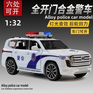 1/32兰德酷路泽警车模型仿真车模合金汽车模型收藏摆件男孩礼物