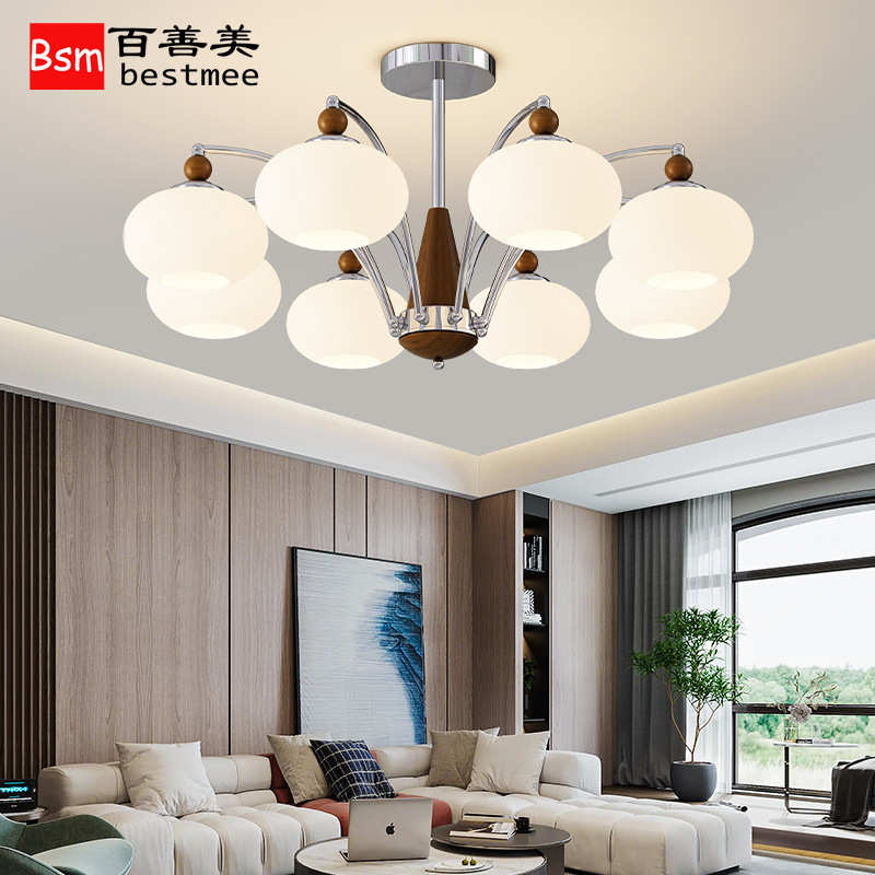 感灯复古组合风法式书房主现代客厅灯客厅屋全中古高级吊灯卧奶油