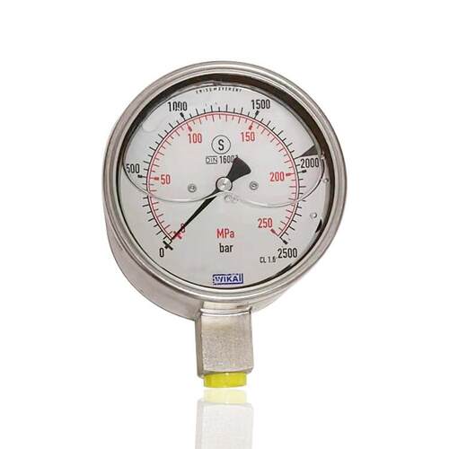 WIKA威卡超高压耐震压力表径向内牙全钢YN100BF 250MPA UNF9/16