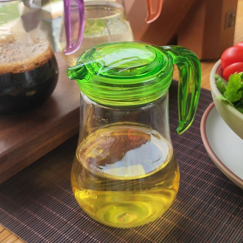 一按既停油壶厨房450ml容量防漏带刻度油醋酱油酒调料瓶