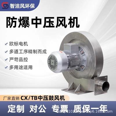 CX/TB不锈钢中压风机2.2KW透浦式中压鼓风机吹吸两用中压风机叶轮