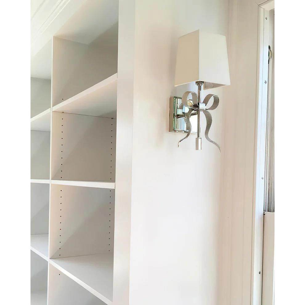 全铜美式蝴蝶结卧室床头壁灯简约走廊灯法式轻奢客厅背景墙镍色灯