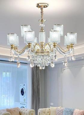 式水晶558灯轻吊奢端客厅灯家用简高约卧室餐厅灯欧豪华酒店水晶