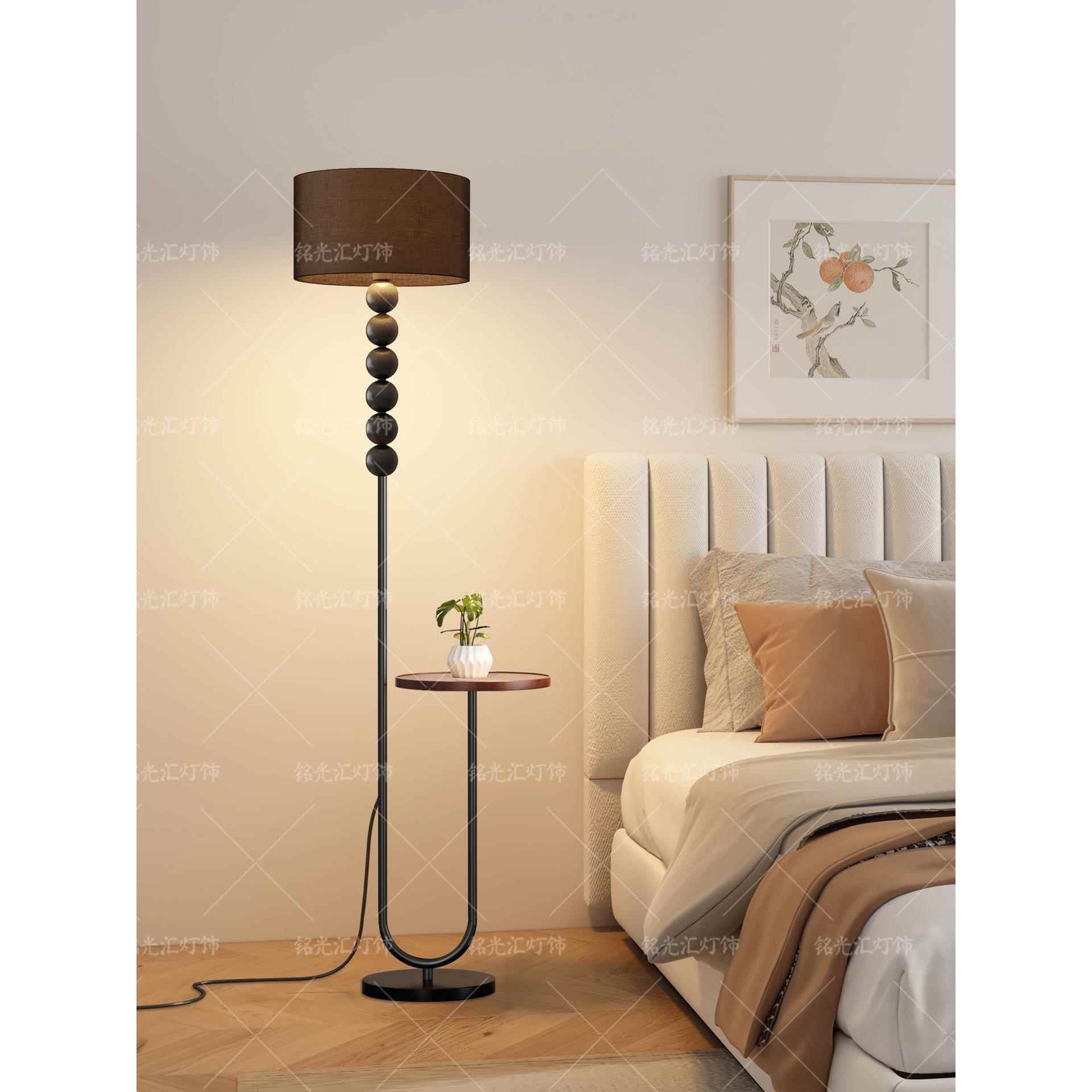 现代简约落地灯客厅北欧覆古置物沙发装饰氛围灯极简卧室床头灯具