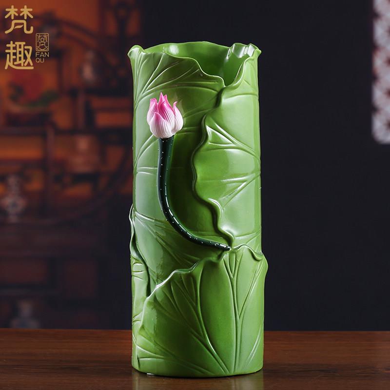 梵趣陶瓷香筒供佛花瓶观音花瓶插花瓶客厅装饰摆件创意复古插花瓶