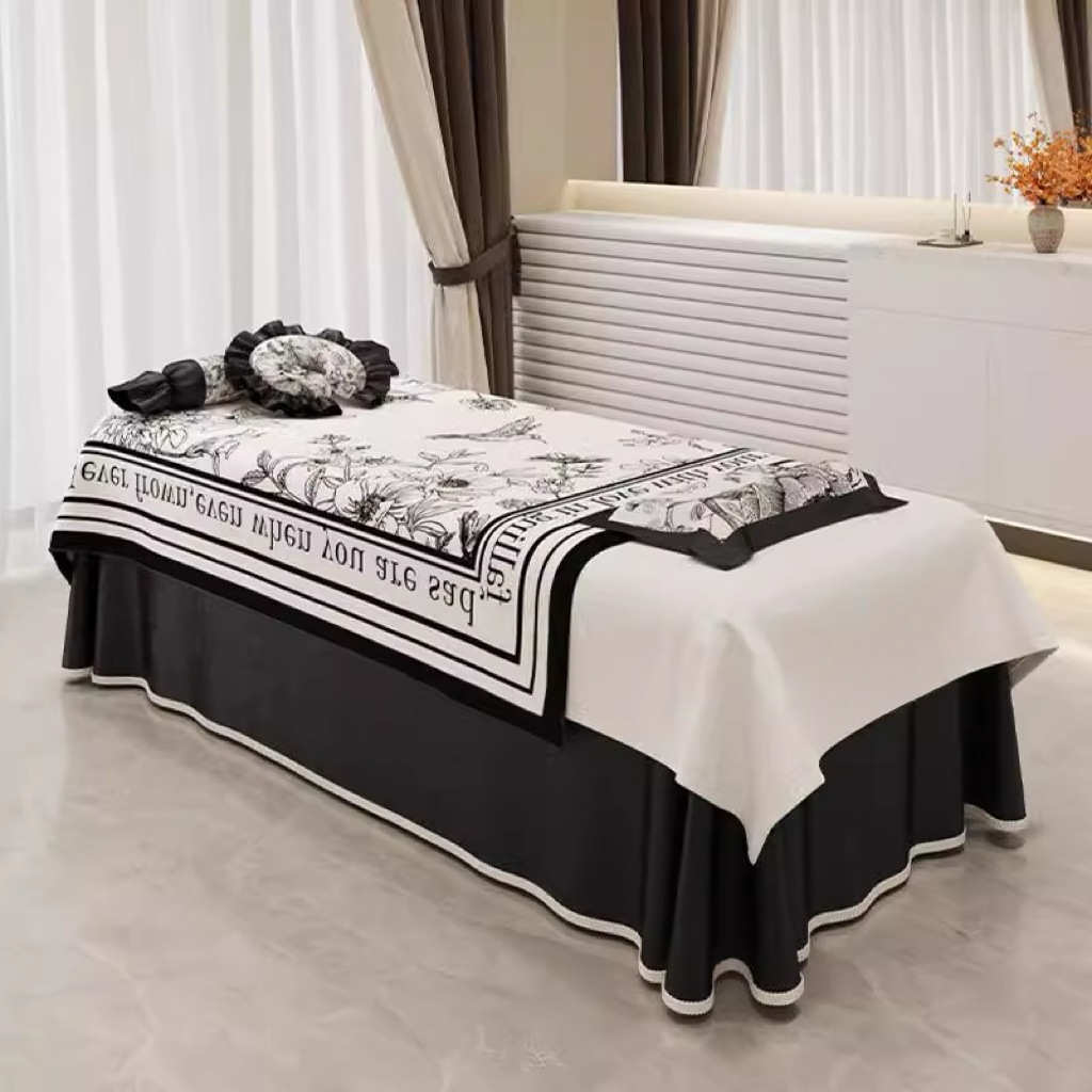 床罩件套美容院按摩头高档疗小高级床罩四床罩理疗法式感美容香风