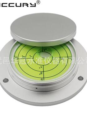 金属圆形带保护盖吊车泵车用水平仪大万向水准器绿色水泡直径100