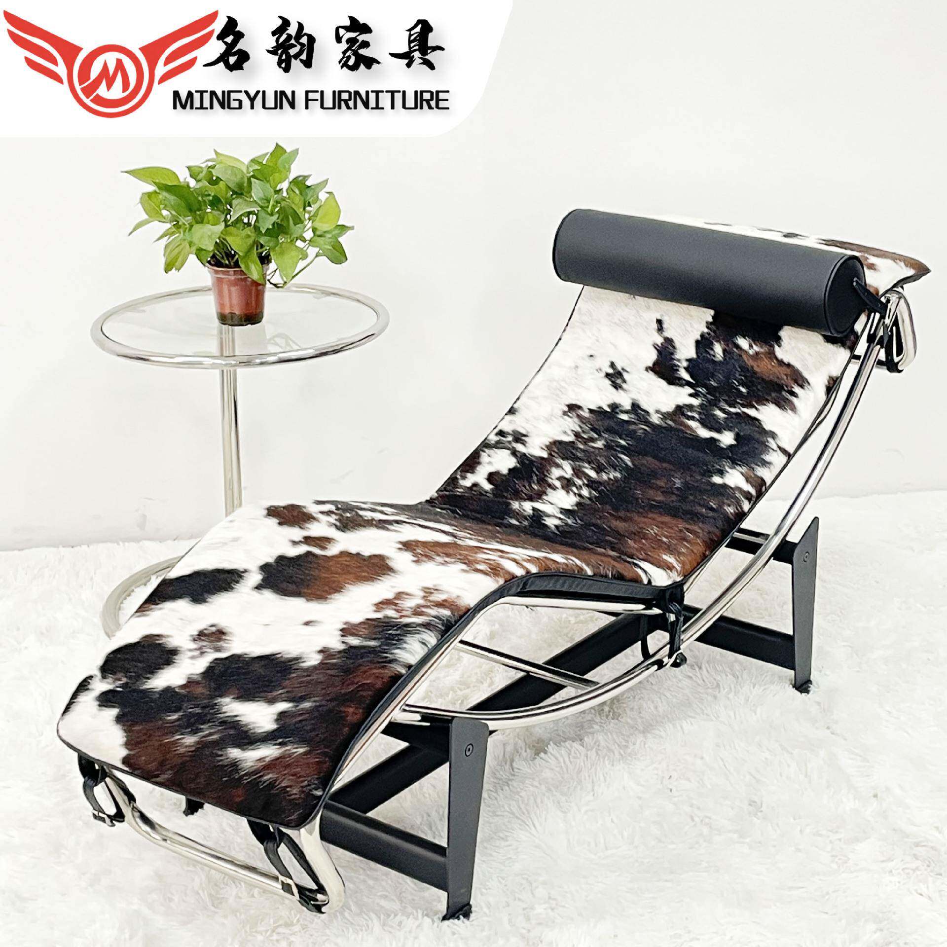 LC4躺椅柯布西耶经典中古真皮单人躺椅设计师客厅阳台休闲沙发椅