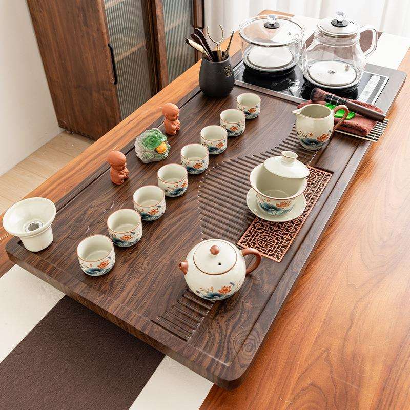 茶具套装家用西施壶盖碗陶瓷整套大茶盘一体电陶炉功夫自动烧水壶