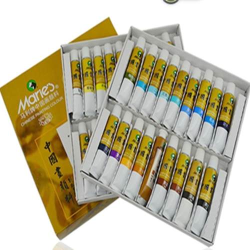 马利牌国画颜料36色12ML盒装 1305初学者毛笔宣纸中国画颜料套装
