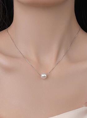 chomelkinsey单颗极光天女路路通珍珠项链颈链女2025新款S925纯银