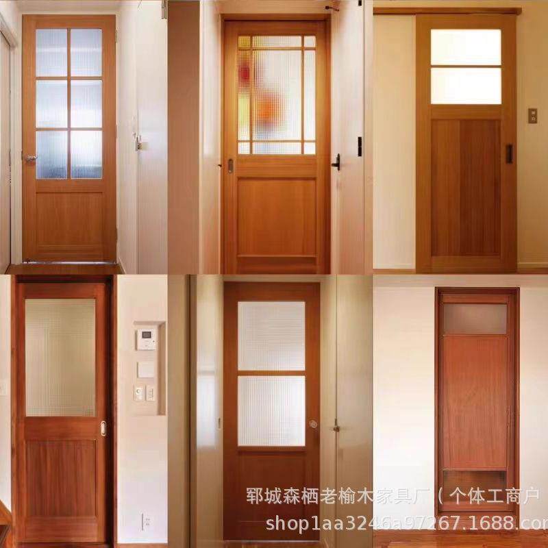 中式实木大门仿古木门农村大门双开门老式别墅复古榆木门民宿木门