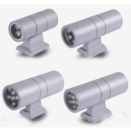 户外LED壁灯圆形 上下照双头壁灯单头壁灯室外庭院围墙灯