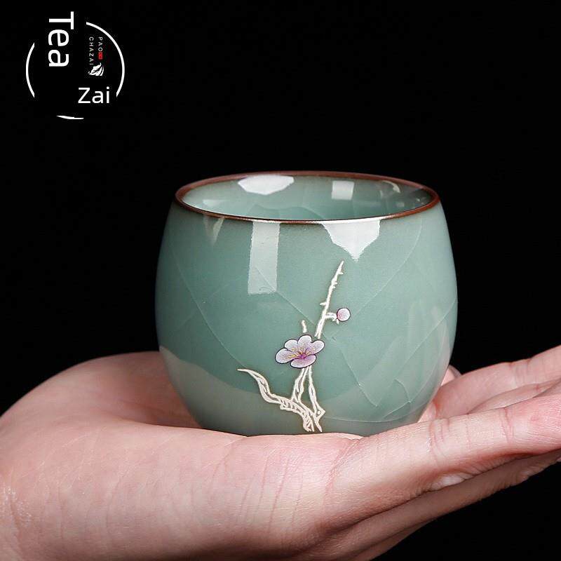 官窑铁胎冰裂茶杯茶具大师傅杯单杯陶瓷功夫茶杯茶杯风格