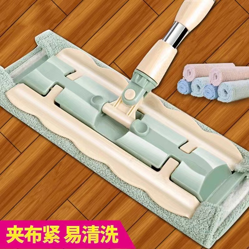 懒人平板拖把家用一拖木地板拖布拖地神器免手洗净夹布夹抹布墩布