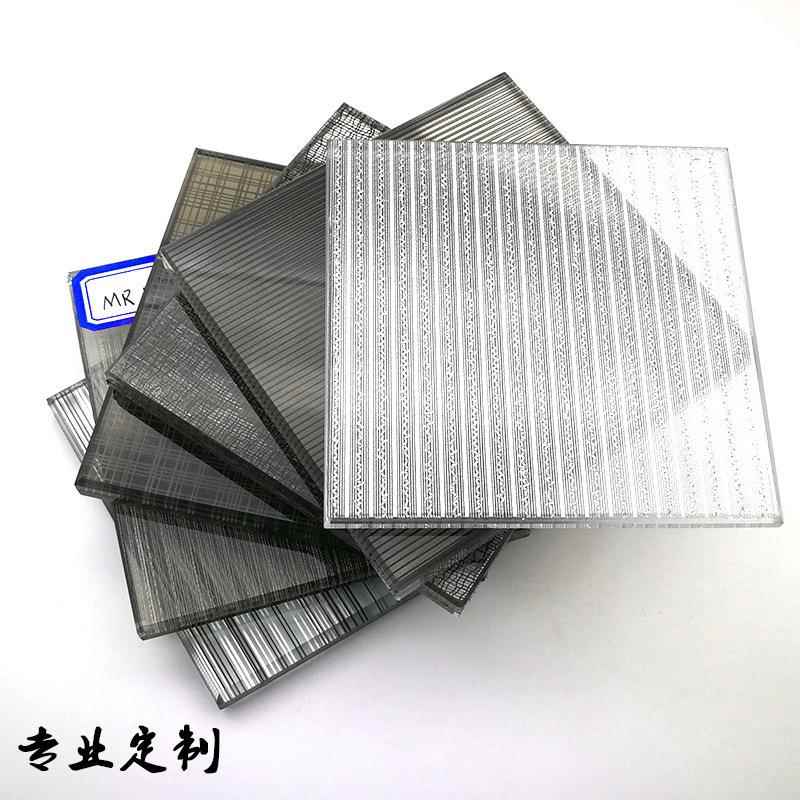 夹璃夹胶丝玻屏玻风玄关隔断艺术541夹绢山水画背景山水画玻璃璃
