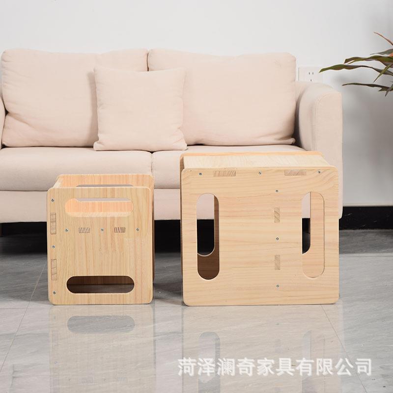 现货木质幼儿童板凳儿宝学宝习吃板凳椅饭椅扶手靠背学生座脚踏垫