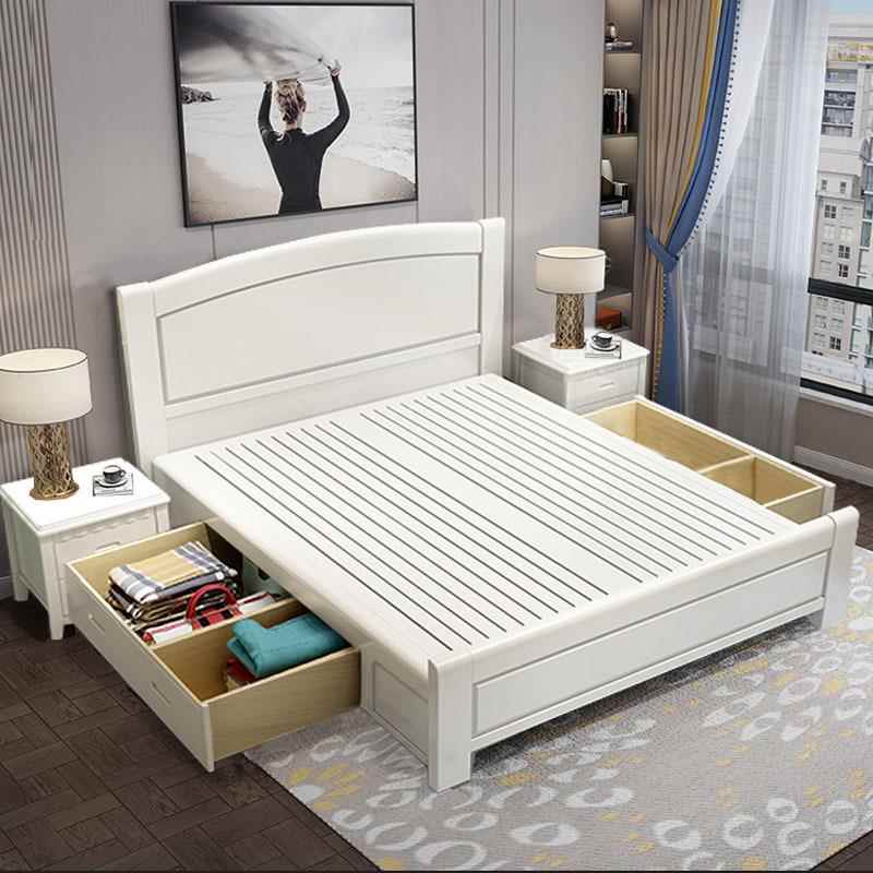 实木床1.5米单人床储物床主卧家具童床1.2米床