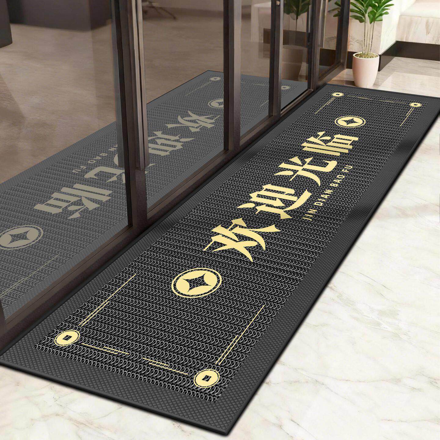 商用长条地垫进门防滑脚垫店铺门口迎宾欢迎光临地毯公司门垫定制