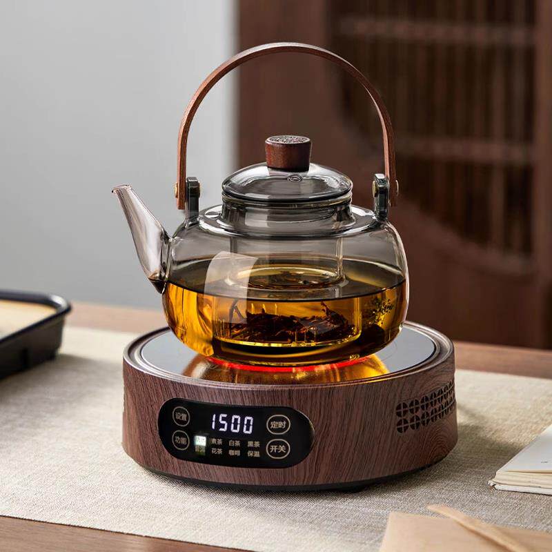 黑晶炉煮茶壶5新家用玻璃泡茶壶套装耐热泡茶器功夫茶具茶盘