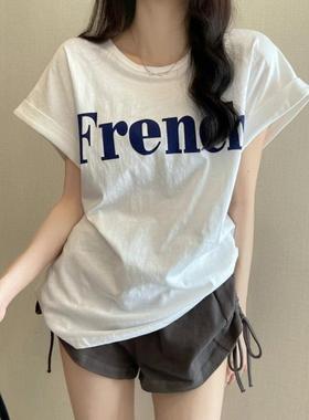 shirt women  new summer letter print sweet -shirt loose