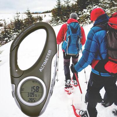 气压计钓鱼高度计 登山扣海拔计手持 气压计海拔表温度