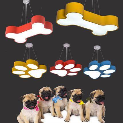 创意宠物店灯具吊灯骨头狗爪卡通灯幼儿园教室过道LED造型吊灯