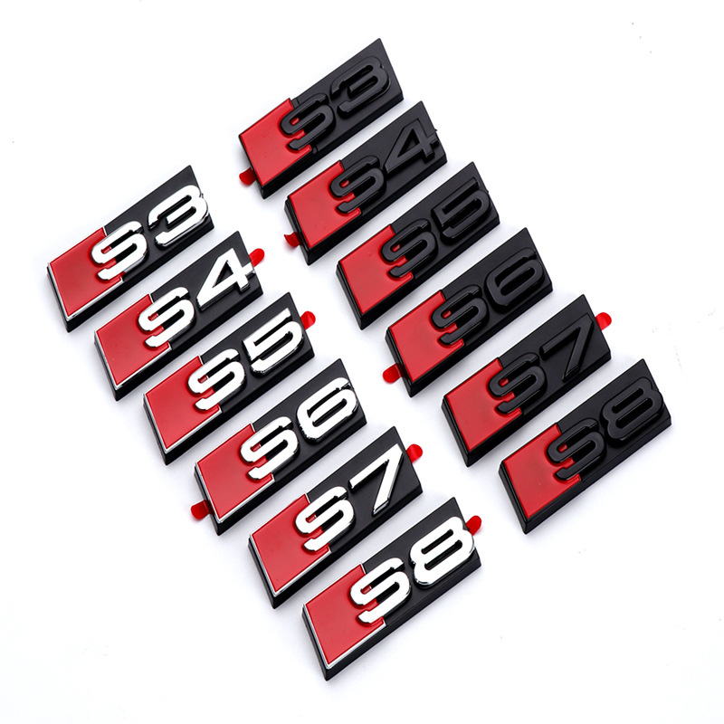 适用于奥迪蜂窝专用中网标S3 S4 S5 S6 S7 S8 改装蜂窝中网标车标
